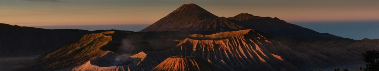 Mount Bromo with the sun low in the sky. Photo by Melvin Tan