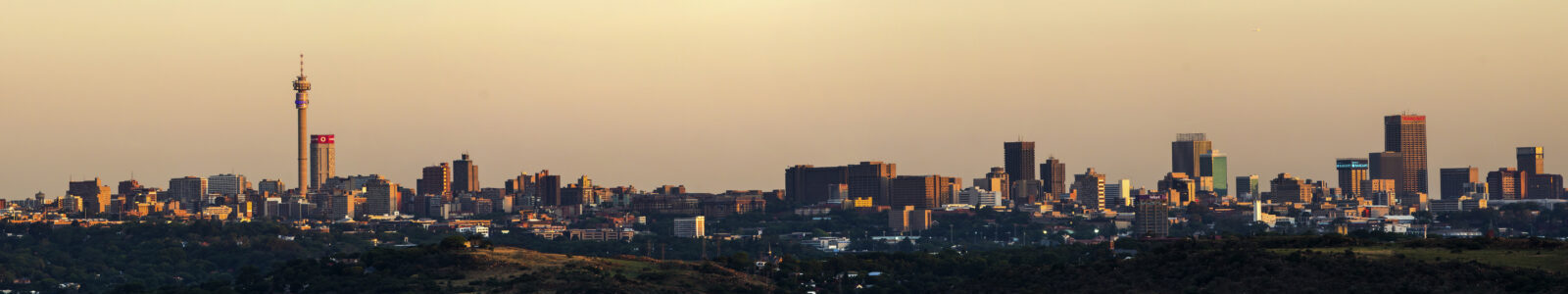 Johannesburg skyline at sunrise. Photo by Johann Swanepoel