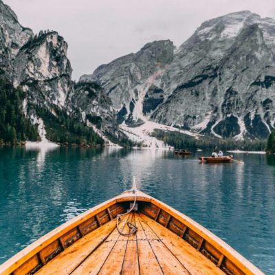 Boating on Lake Braies. Photo by Pietro de Grandi